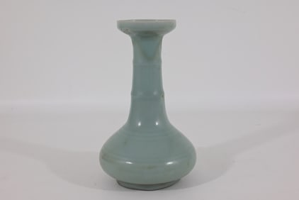 Chinese Longquan celadon bamboo neck vase