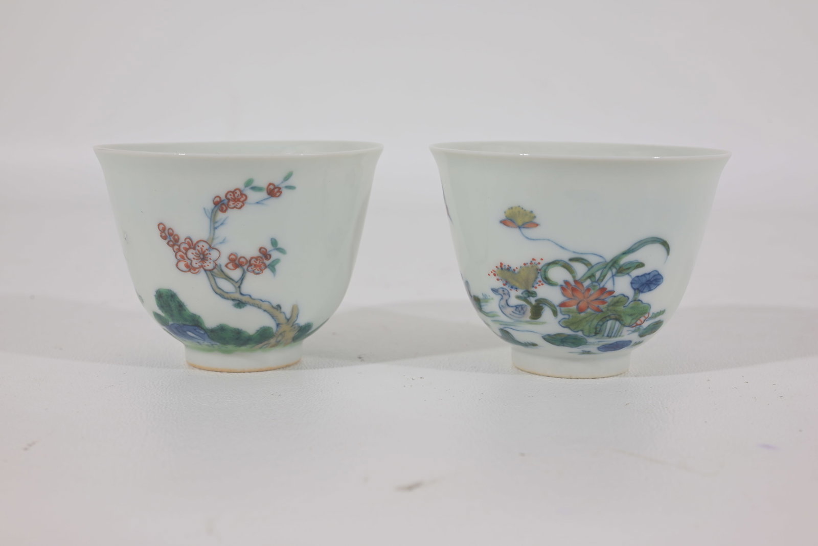 Pair, Chinese Doucai cups with poems (1 of 9)
