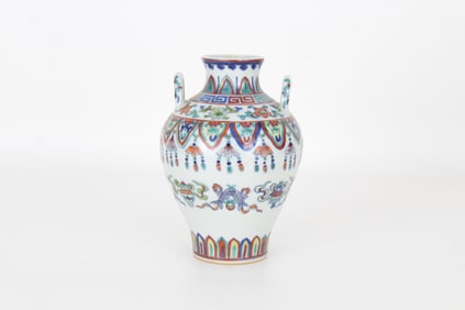 Rare Chinese Doucai Vase, Qianlong Mark