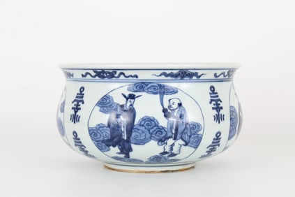 19th C. Chinese Blue/White Censer