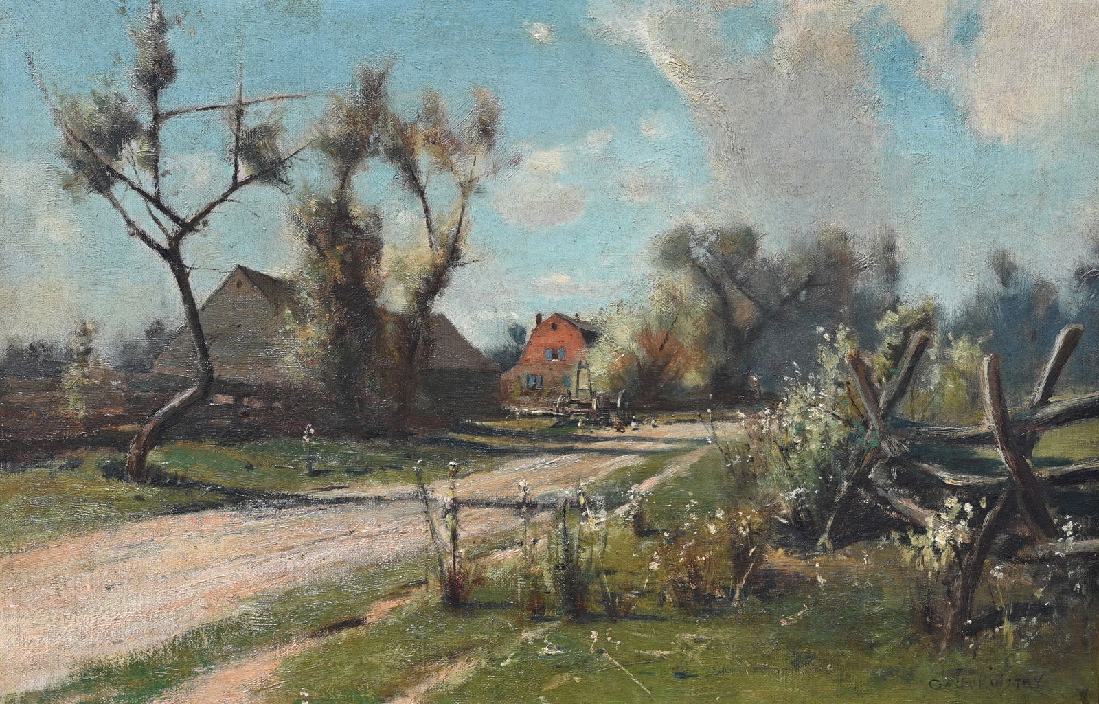 George Augustus McKinstry (NY, 1855 - 1919): George Augustus McKinstry (New York, 1855 - 1919) Oil on Canvas. Signed lower right. Sight Size: 11.75 x 17.5 in. Overall Framed Size: 16 x 22 in.