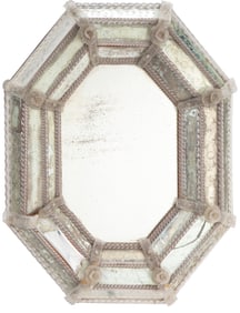 18th C. Venetian Glass Octagonal Mirror