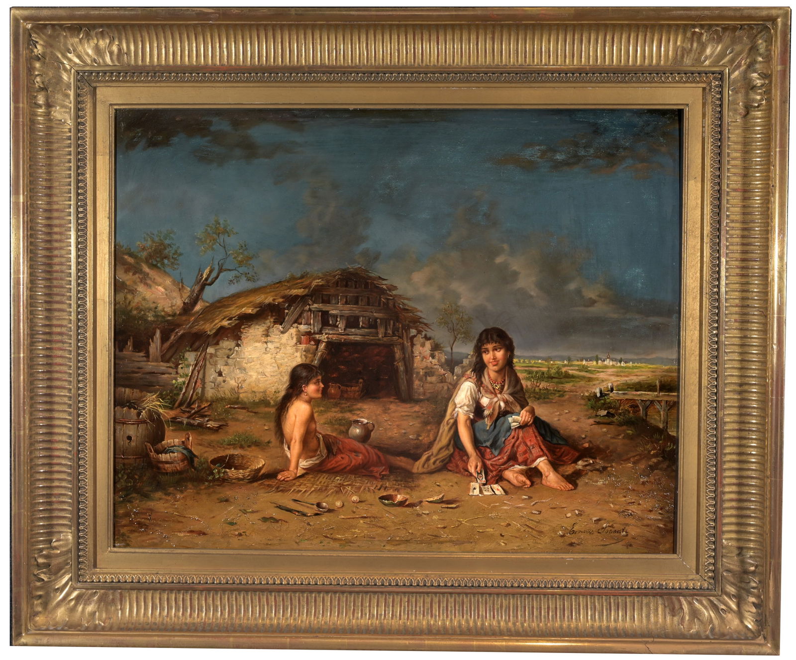 19th C. E Sonnati "Two Woman" (1 of 5)