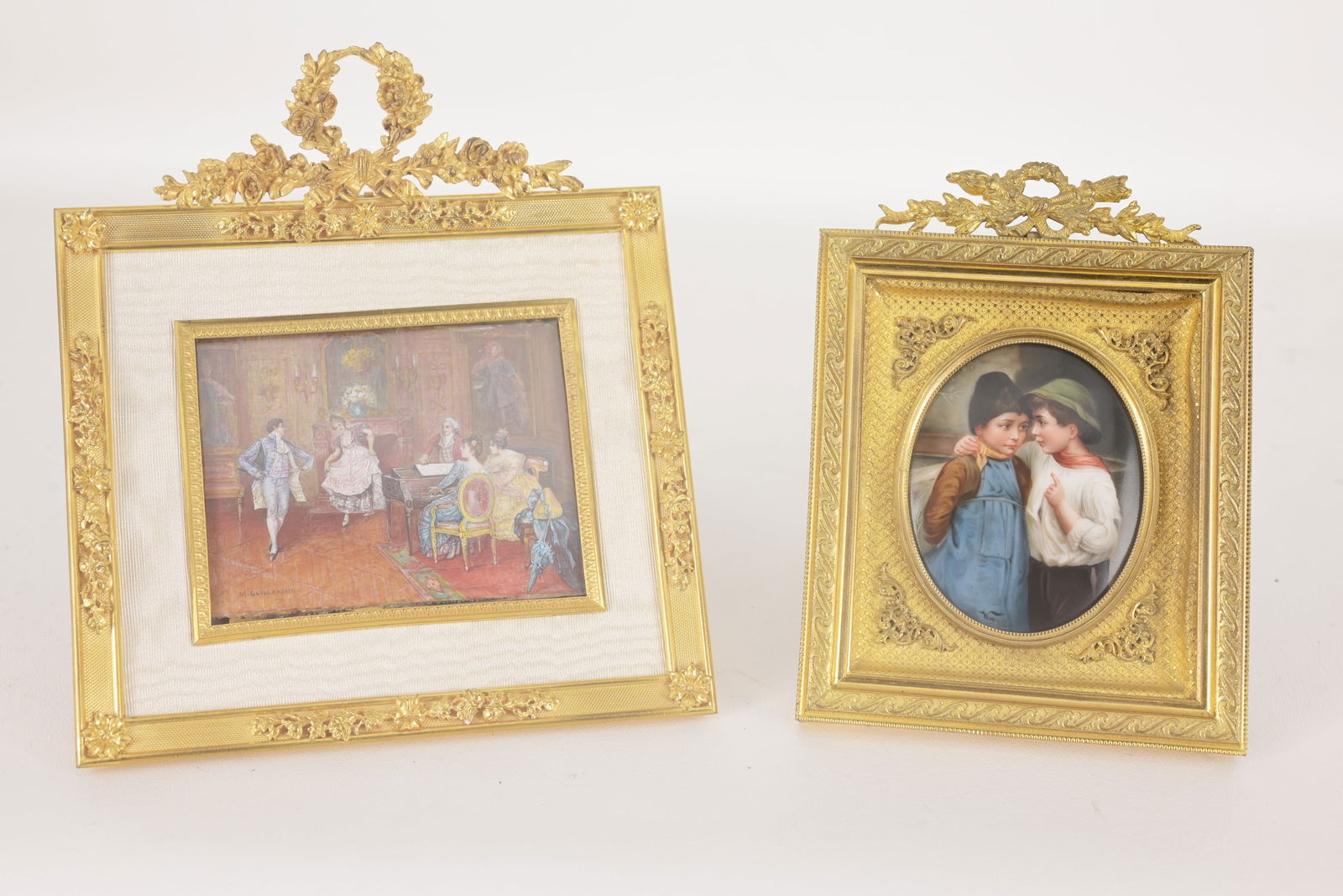 (2) Antique Gilt Framed French Paintings (1 of 9)