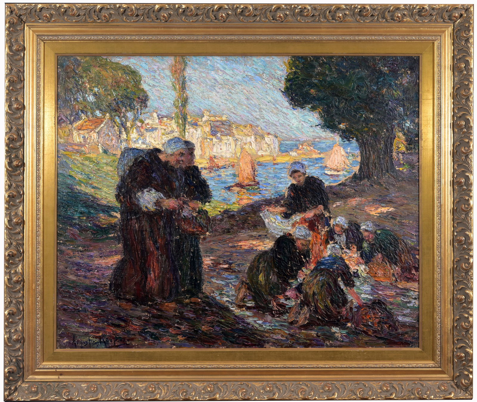Augustus Koopman (New York, 1869 - 1914): Augustus Koopman (New York, North Carolina, France, 1869 - 1914) Oil on Canvas. Signed lower left. Provenance: - Dr. and Mrs. Robert Lieberman, Winter Park, Florida. Sight Size: 25 x 31 in. Overall Fr