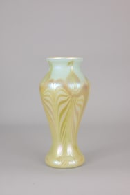 Pulled Feather Art Glass Vase by D. Carlson