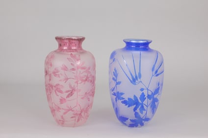 (2) Amanda Louden Art Glass Vases