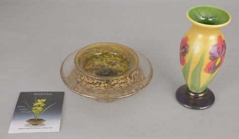 (2) Assorted Art Glass Vases