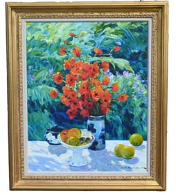 Malva (1951 - 2015) "Nature morte aux coquelicots"