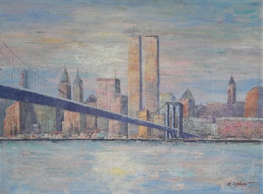 D Axton (20th C.) NYC Skyline