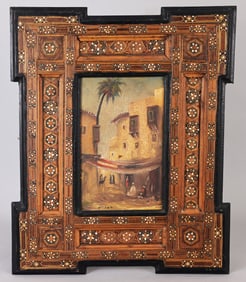 19th C. Orientalist School Ptg in Elaborate Frame