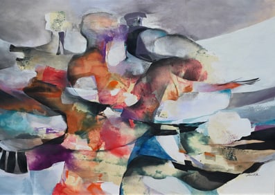 Janet Rar (20th C.) Large Abstract Composition