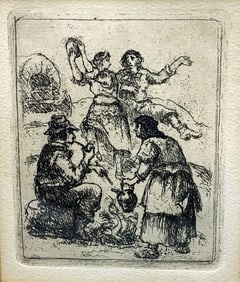 Eugene Higgins (1874 - 1958) "Gypsies" - Etching