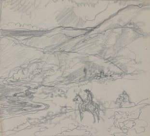 Francis Luis Mora (1874 - 1940) Pencil Sketch