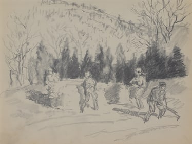 Francis Luis Mora (1874 - 1940) Pencil Sketch