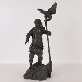 Japanese 19th Century Bronze Falconer
