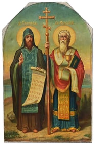 Russian Icon of St Cyril & Methodiu