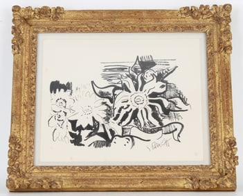 Signed, Abstract Marker on Paper "Flowers"