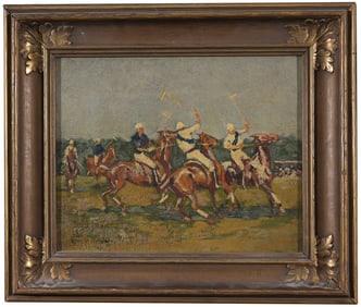 Early 20th C. Painting of Polo Match
