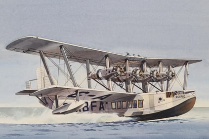 Colin Ashford (British, 20th C.) "Seaplane"
