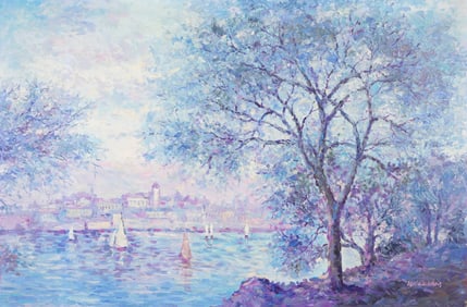 Contemporary Artwork "Antibes vue de la Salis"