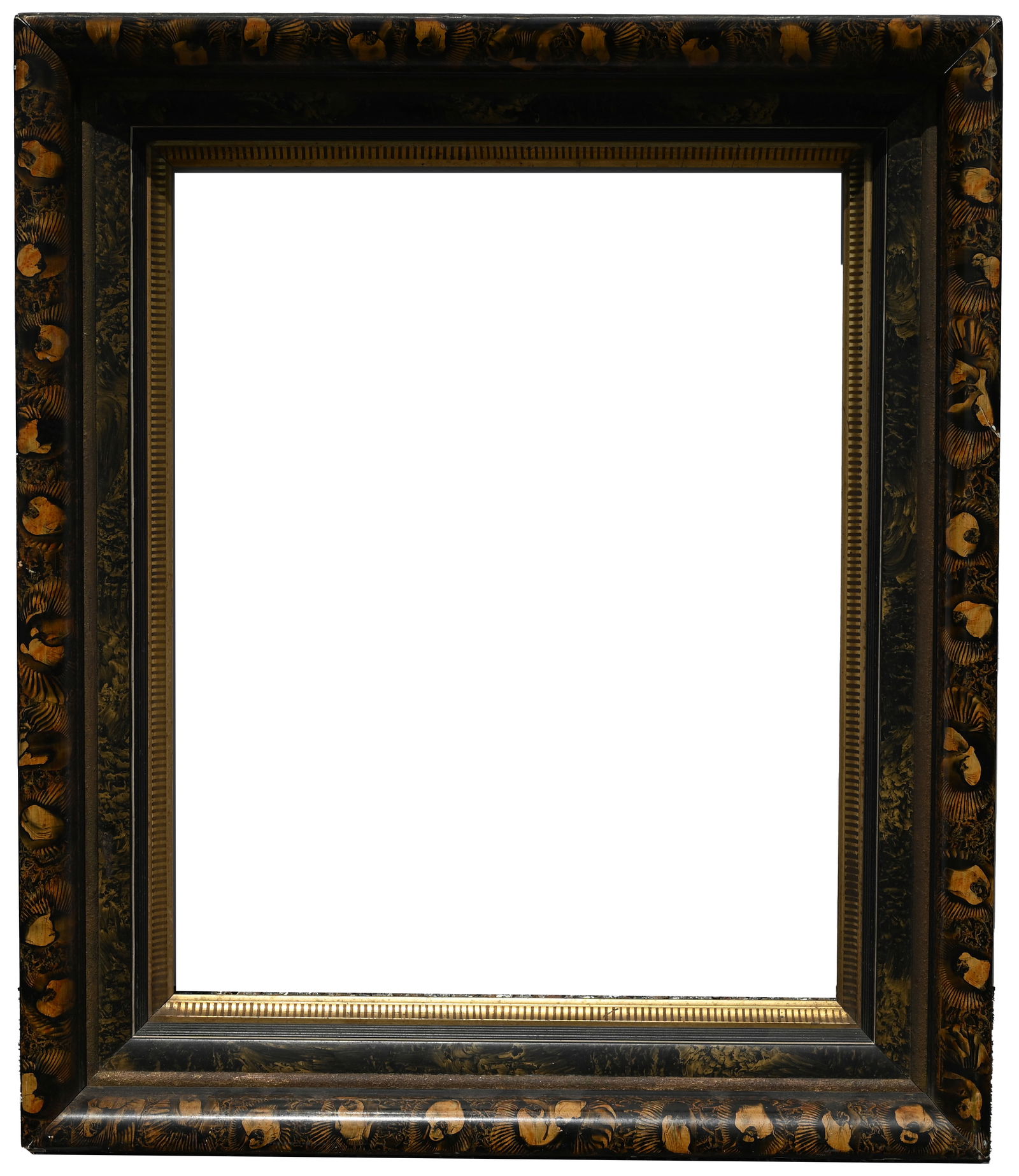 Antique Eastlake Style Frame: Antique Eastlake Style Frame. Rabbet size: 20.75 x 16.5 in. Sight (opening) size: 21.75 x 17 in. Overall framed size: 27.5 x 23.5 in.