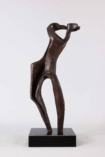 Andre Beaudin (French, 1985 - 1979): Andre Beaudin (French, 1985 - 1979) Untitled, 1978 Bronze with Brown Patina. Initialed and dated on leg. Provenance: - Christie's (New York) 2014. Dimensions: 16 x 7.5 x 2.25 in. (without base)