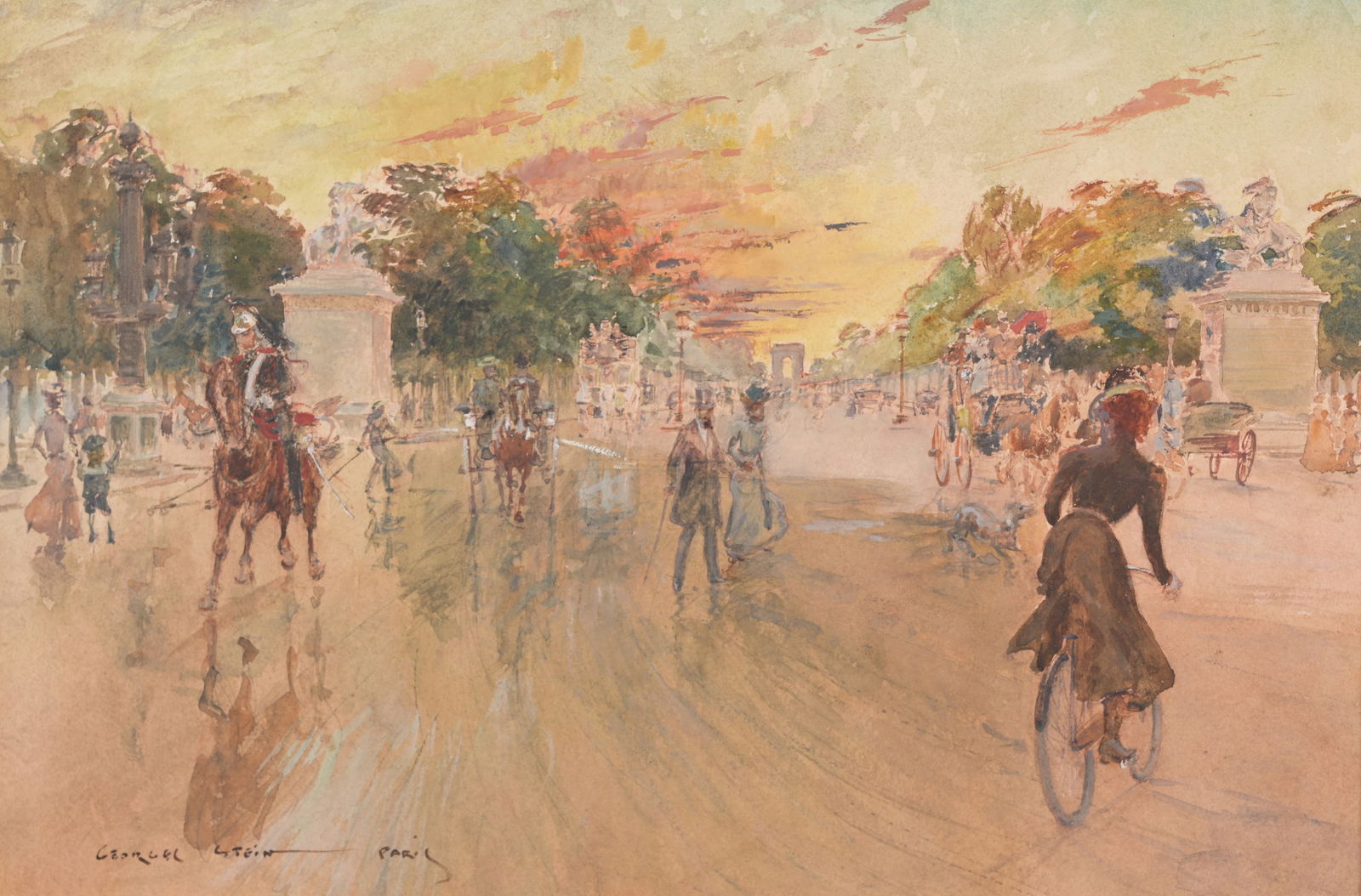 Georges Stein (1870 - 1955) "The Champs Elysees" (1 of 3)