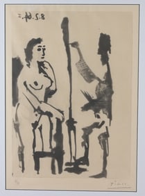 Picasso "Peintre et modele accoude" Aquatint