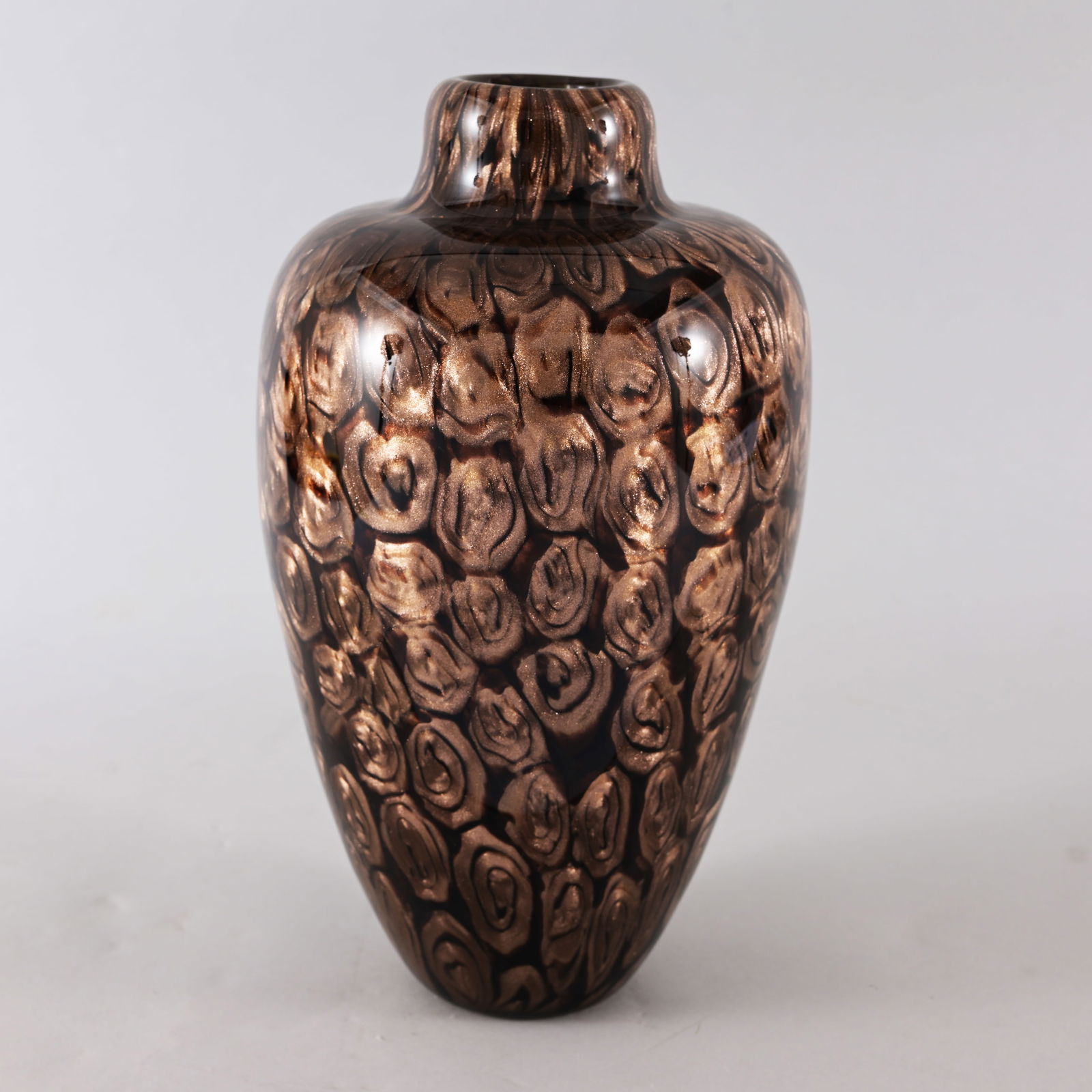 Vittorio Ferro - Murrine Glass Vase: Vittorio Ferro (Italian, 1932 - 2012) Murrine Glass Vase. Signed on base. Dimensions: 9.5 x 5.5 in. The vases here were made by Ferro personally for the consignor, with sparking aventurine and murrine