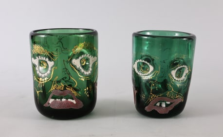 (2) Anzolo Fuga (1914 - 1998) "Grotesque" Cups