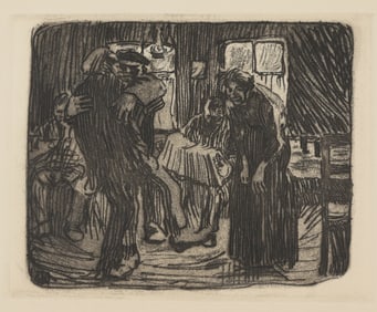 Kathe Kollwitz (1867 - 1945) "Hamburg Pub"