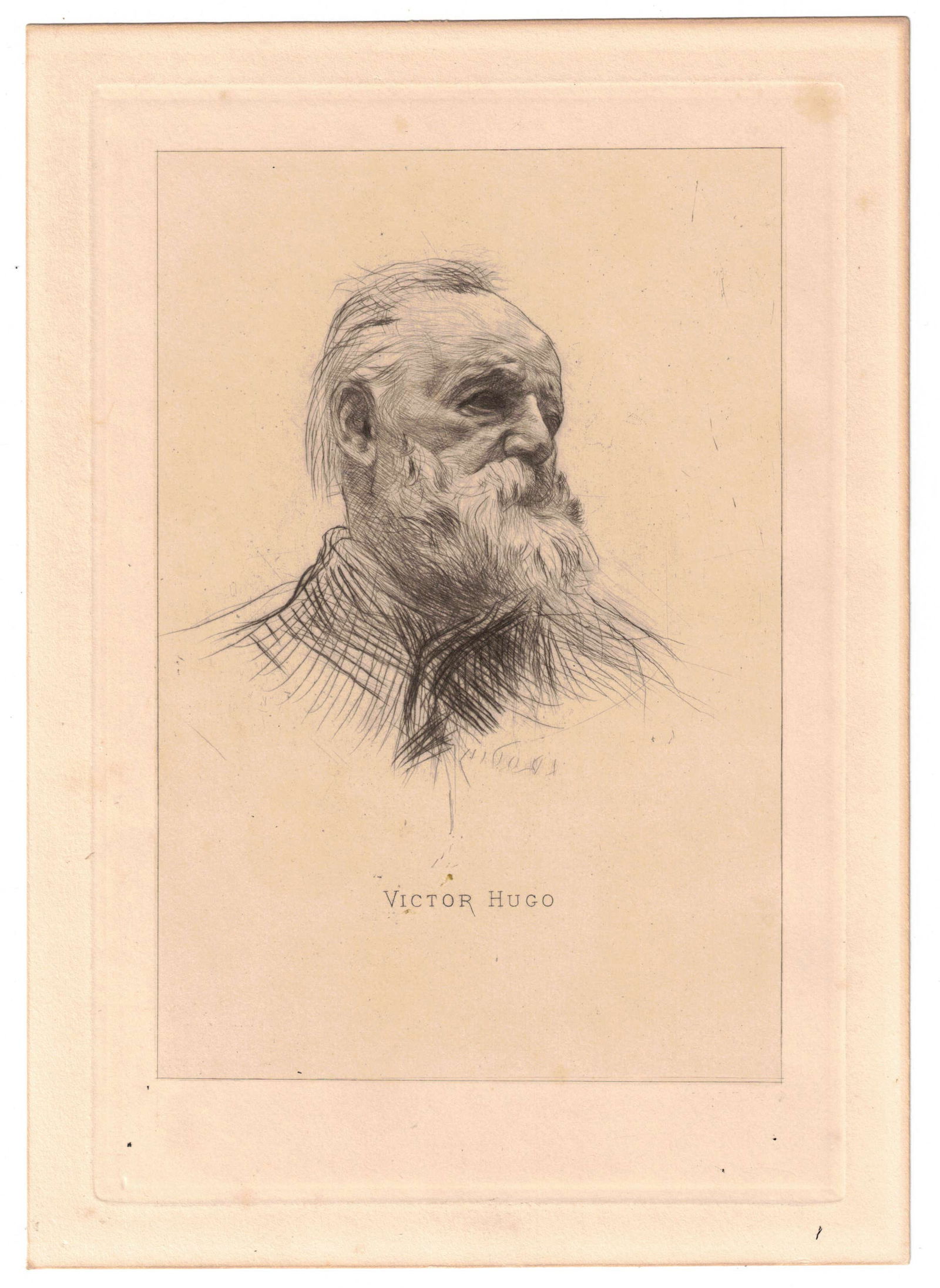 Auguste Rodin "Victor Hugo" Drypoint Etching (1 of 2)