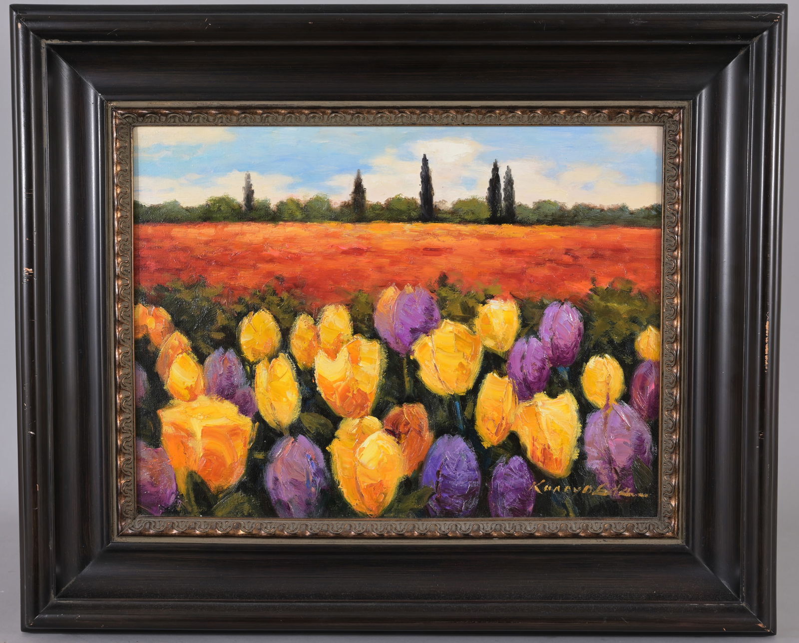 Kanayo Ede (Nigerian, 20th C.): Kanayo Ede (Nigerian, 20th C.) Oil on Canvas. Signed lower right. Sight Size: 12 x 16 in. Overall Framed Size: 18.75 x 22.75 in.