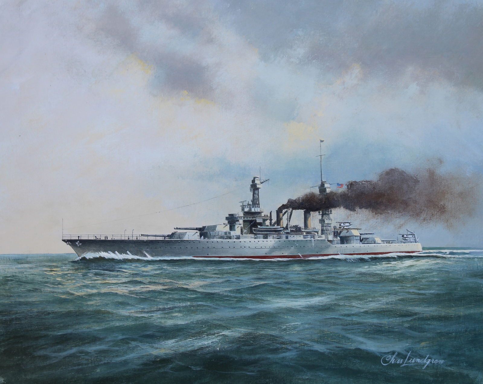 Charles J Lundgren (1911 - 1988) "USS W Virginia" (1 of 5)