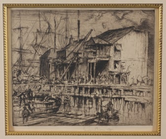 Frank Brangwyn (1867 - 1956) "The Pier"