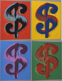 Suite of 4 Sunday B. Morning Warhol Dollar Signs