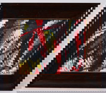 Follower of Franz Kline (1910 - 1962): Follower of Franz Kline (American, 1910 - 1962) Mixed Media on Panel. Signed and dated ('57) lower right. Sight Size: 7.5 x 8.75 in. Overall Framed Size: 11 x 12.5 in. (14430)