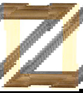 Mirrored Frame: Contemporary period frame with mirror. Sight Size: 19.25 x 15.25 in. Overall Framed Size: 30.5 x 26.5 x 3 in.