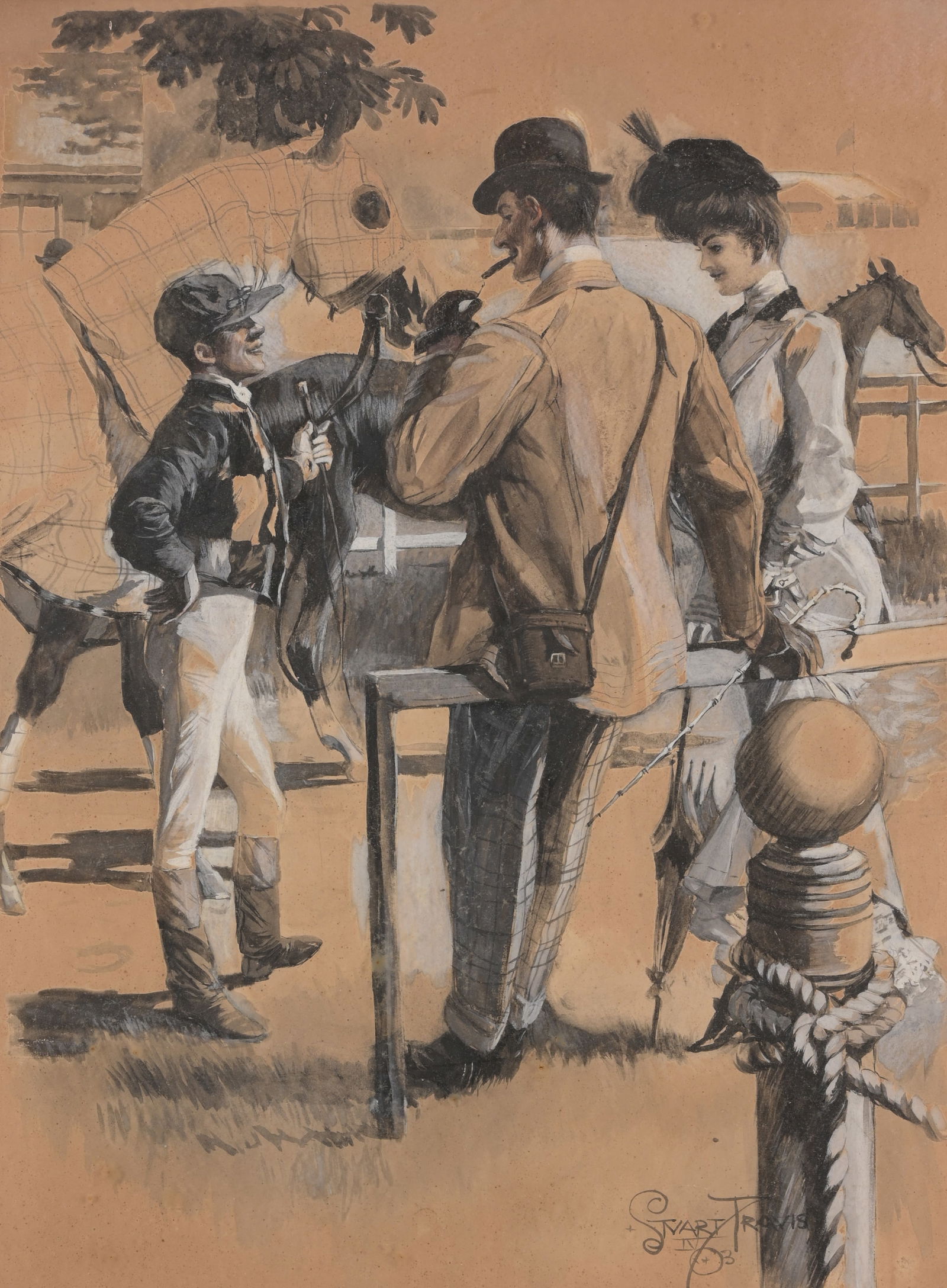 Stuart Travis (NY, 1868 - 1942) At the Racetrack (1 of 3)