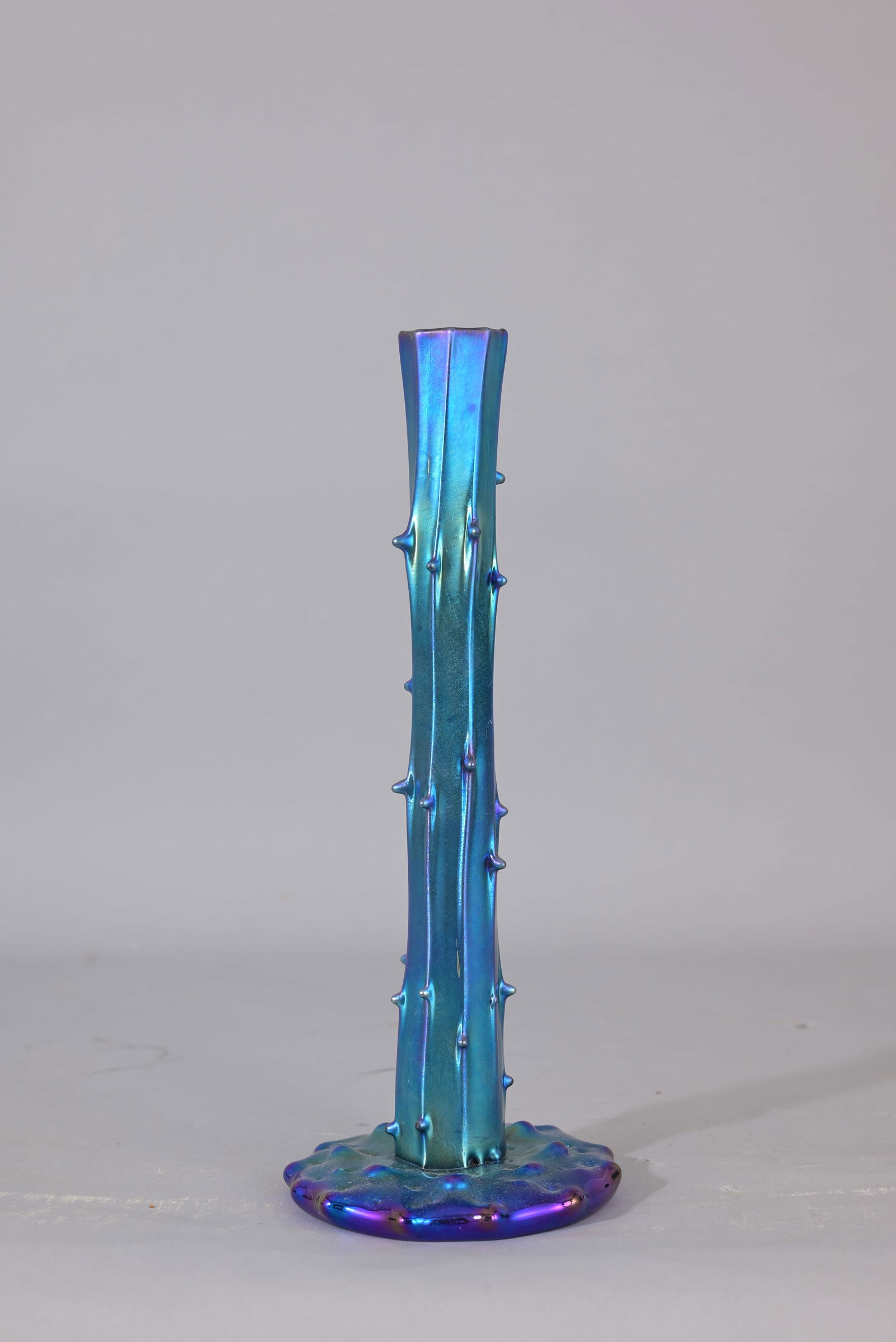 Stueben Aurene Glass Bud Vase: Stueben Aurene Glass Bud Vase. Marked on base. Height: 9.75 inches.