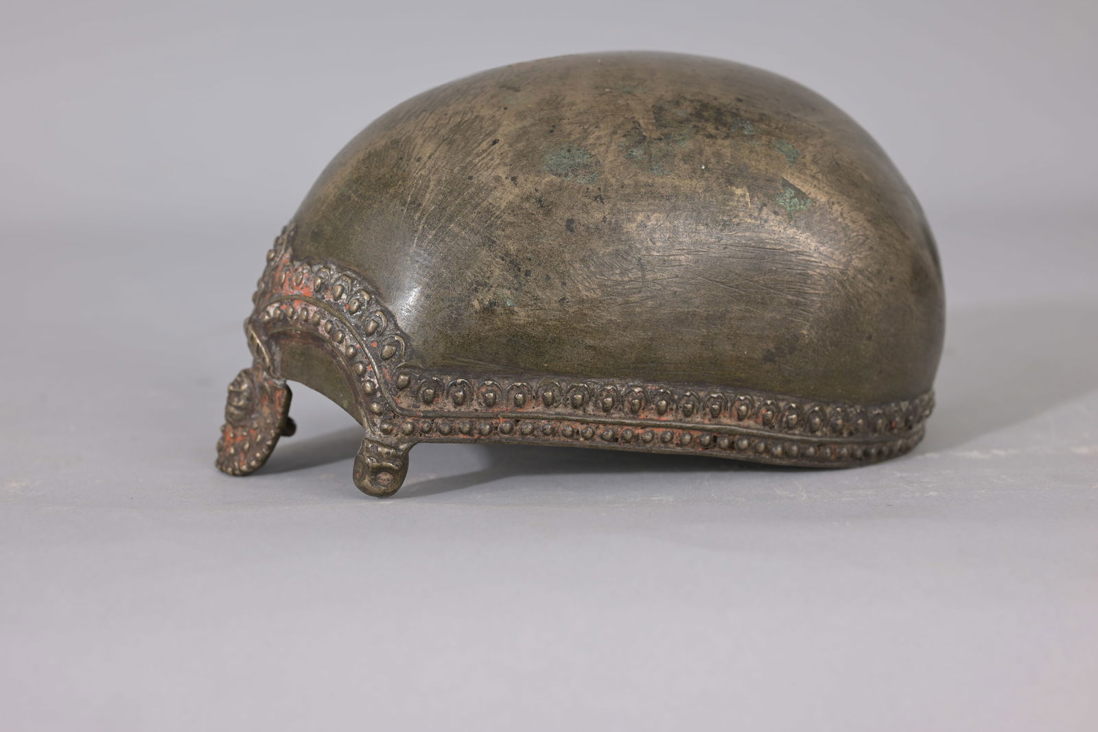 Antique Tibetan Bronze Kapala: Antique Tibetan Bronze Kapala. Dimensions: 2.75 x 5.5 x 3.5 in.