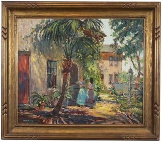 Emmett Fritz (1917 - 1995) "Exchanging the News"