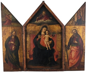 Antique Triptych, Follower of Fiorenzo di Lorenzo