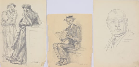 (3) Francis Luis Mora (1874 - 1940) Sketches