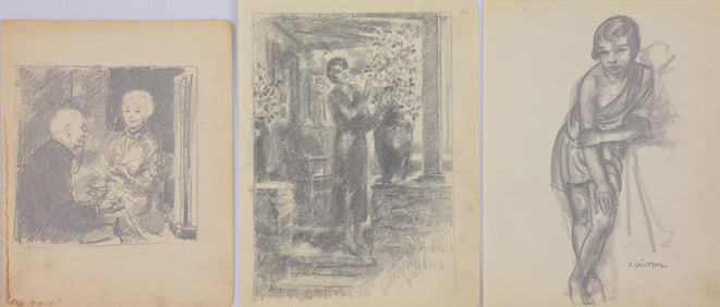 (3) Francis Luis Mora (1874 - 1940) Sketches