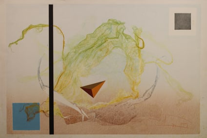 Laszlo Dus (born 1941) Objects in Space Lithograph