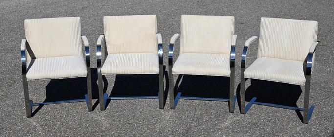 4 Mies van der Rohe for Knoll Flat Bar Brno Chairs