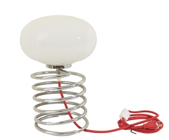 1970's Spiral Lamp with Opaline Glass Shade