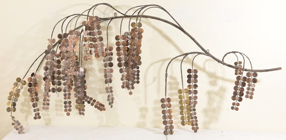 Curtis Jere Mid Century Copper Weeping Willow